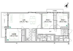 ペアシティ花房山 3LDKの間取図画像