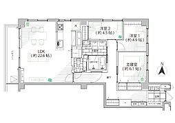 赤坂グランドハウス 3LDKの間取図画像