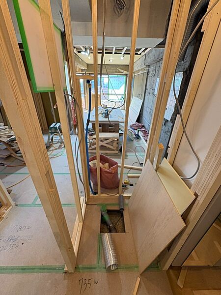 洗濯機置き場施工位置／完成済み物件を見学することも出来ます。（撮影日：2026年10月11日）