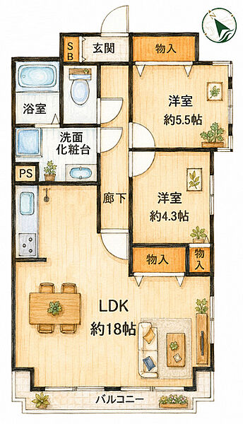 無駄のない端正な間取りが、日々の生活を心地よく整えます。心落ち着く健やかな住環境が魅力です