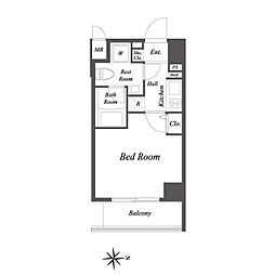 ルクレ住吉 1Kの間取図画像
