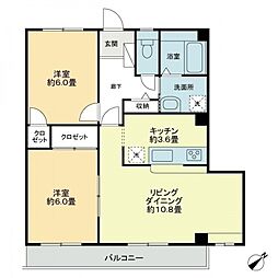 フォブール山方 2LDKの間取図画像