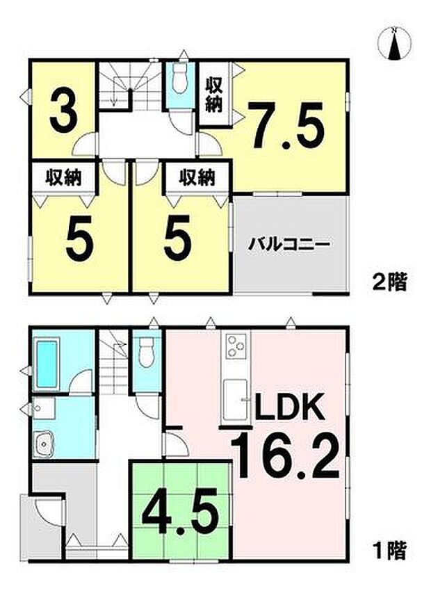 家族の暮らしに寄り添う4LDK+テレワークルーム♪16.2帖のLDKと洋風和室を備え、2階には独立した書斎スペースも!収納も充実した使い勝手のよい間取りです。