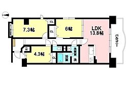 サンシティ霞町 3LDKの間取図画像
