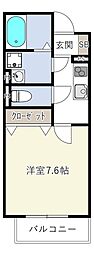 INOVE吉松 1Kの間取図画像