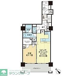 ライオンズタワー仙台大手町 1LDKの間取図画像