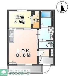名取市小山1丁目アパート 1LDKの間取図画像