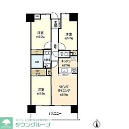 MFPRコート宮町 3LDKの間取図画像