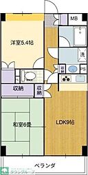 フレール仙台泉中央 2LDKの間取図画像