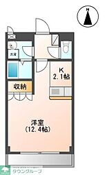 フォーレ美田園 1Kの間取図画像