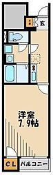 レオネクスト雷神 1Kの間取図画像