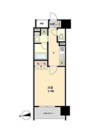 レジディア榴岡West 1Kの間取図画像