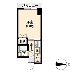 アソルティ東二番丁 ワンルームの間取図画像
