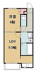 ハピネスTorino2 1LDKの間取図画像