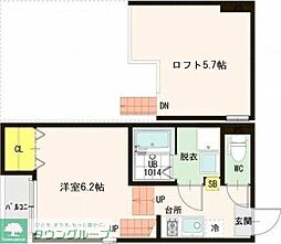 ハーモニーテラス西中田3 1Kの間取図画像