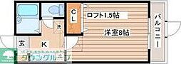 フラッツ青山 1Kの間取図画像