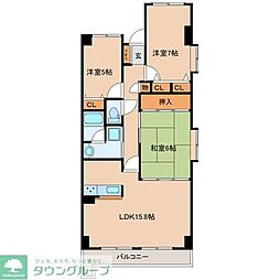 ラスティコート南仙台 3LDKの間取図画像