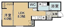 シャルム旭ケ丘イースト 1LDKの間取図画像