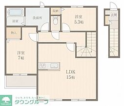 アーリーヒルズ 2LDKの間取図画像