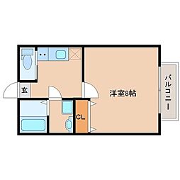 Paddington南小泉 1Kの間取図画像