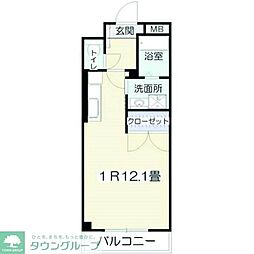 ウィング遊 ワンルームの間取図画像