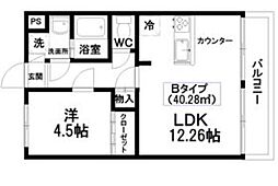 セレクト小松島 1LDKの間取図画像