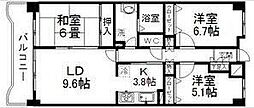 リーベスト八乙女 3LDKの間取図画像
