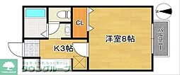 シェロスY・K中倉 1Kの間取図画像