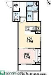 仙台市青葉区梅田町アパート 1LDKの間取図画像