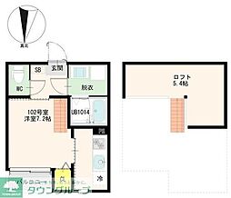 仙台市青葉区台原3丁目アパート 1Kの間取図画像
