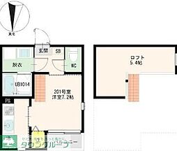 仙台市青葉区台原3丁目アパート 1Kの間取図画像