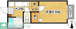 ジュンハイツ大和3 1Kの間取図画像