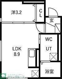 仙台市青葉区霊屋下アパート 1LDKの間取図画像