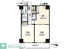 レジデンス仙台駅東 2DKの間取図画像