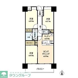 MFPRコート宮町 3LDKの間取図画像