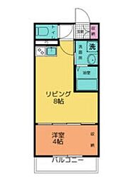 仙台市太白区萩ケ丘アパート 1LDKの間取図画像