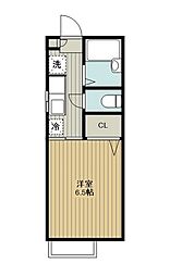 クレインK 1Kの間取図画像