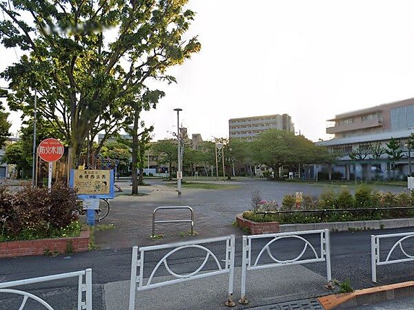 大きな複合遊具がある広い公園。整備されていて綺麗です。