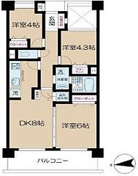 ライオンズマンション谷塚仲町 3LDKの間取図画像