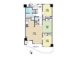 ロマネスク芦屋ガーデン 3LDKの間取図画像