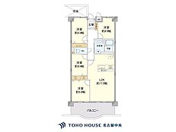 シティコーポ植田A棟 3SLDKの間取図画像