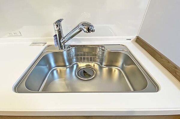 （混合水栓）傷やサビ、熱にも強いステンレス！広々シンクで楽しくお料理！