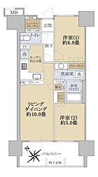 東京ミッドベイ勝どき 2LDKの間取図画像