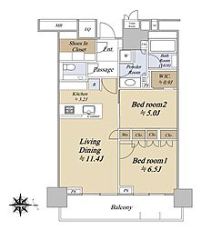 ザ・パークハウス晴海タワーズクロノレジデンス 2LDKの間取図画像