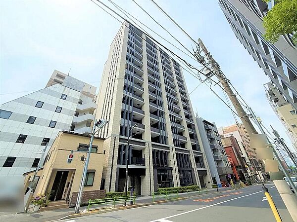 前面道路と外観。