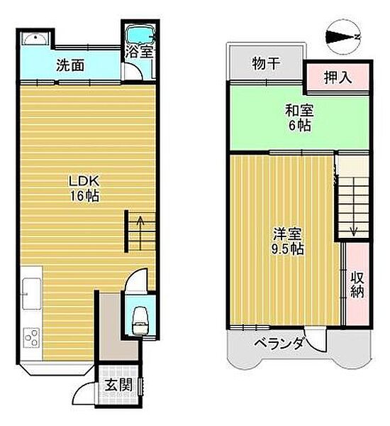 広い16帖リビングが特徴です