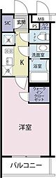 ESPLACE京都駅ウエスト 1Kの間取図画像
