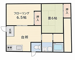 アサヒコーポ 2DKの間取図画像