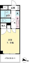 グランシャリオ 1Kの間取図画像
