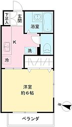 メゾン泰光 1Kの間取図画像